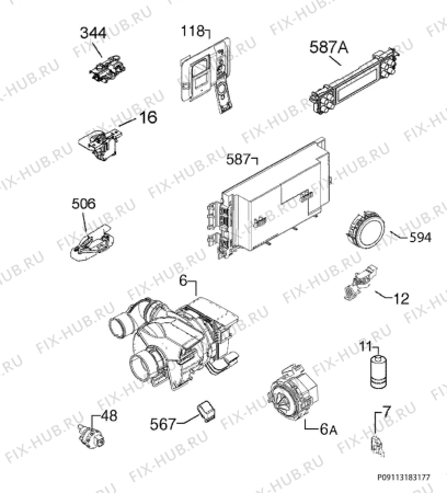 Схема №3 F77709M0P с изображением Микромодуль для посудомойки Aeg 973911414314022